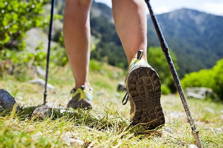 Wanderer in Berglandschaft